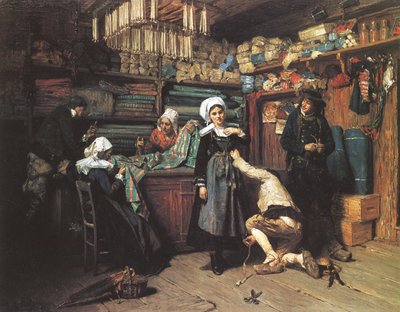 De Bruidsschat, Bretagne, 1880 door Henry Mosler